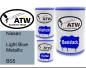 Preview: Nissan, Light Blue Metallic, BS5: 500ml Lackdose + 500ml Klarlack + 250ml Härter - Set, von ATW Autoteile West.